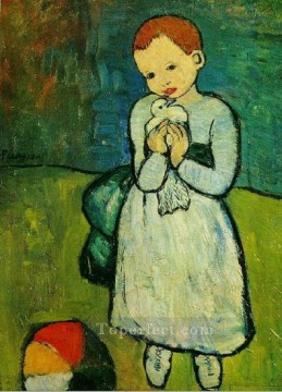 El niño con la paloma 1901 Pablo Picasso Pinturas al óleo